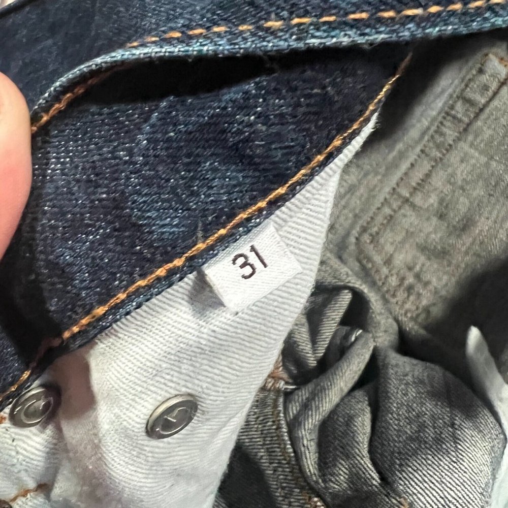 Gustin California Straight Selvedge Jeans Sz 31x33 Blue Denim Button Fly Mens - Picture 6 of 10